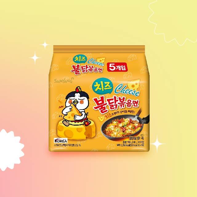 三養火辣雞肉風味鐵板炒麵-起司風味