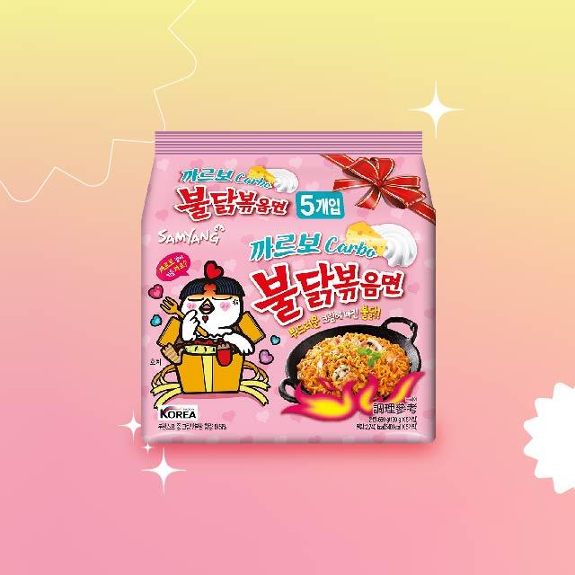 三養火辣雞肉風味鐵板炒麵-奶油白醬風味